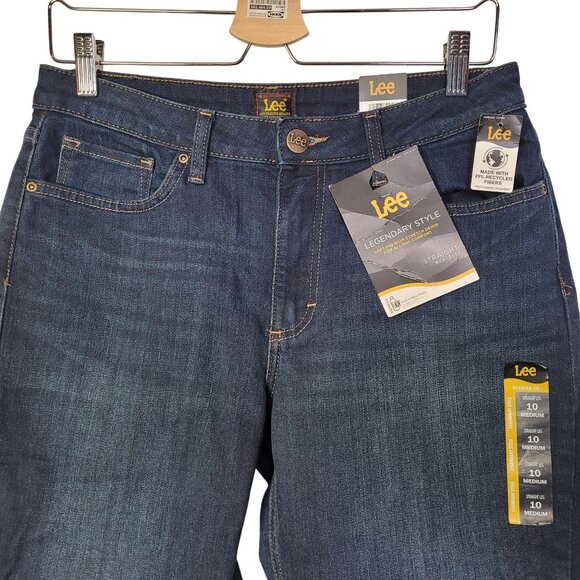 Lee Legendary Women's Regular Straight Leg Mid-Rise Jean Nightshade 10 Medium - Picture 2 of 9